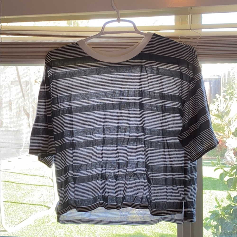 Cotton On Gray and White Chop Tee